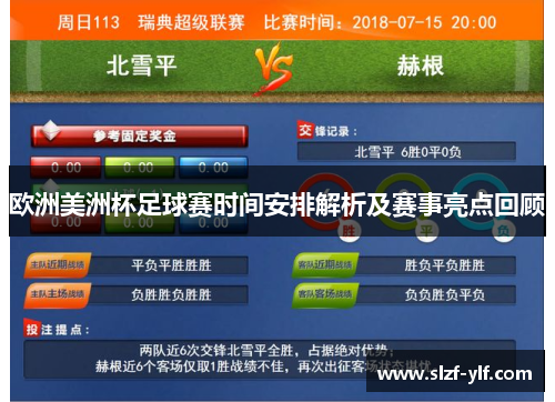 欧洲美洲杯足球赛时间安排解析及赛事亮点回顾